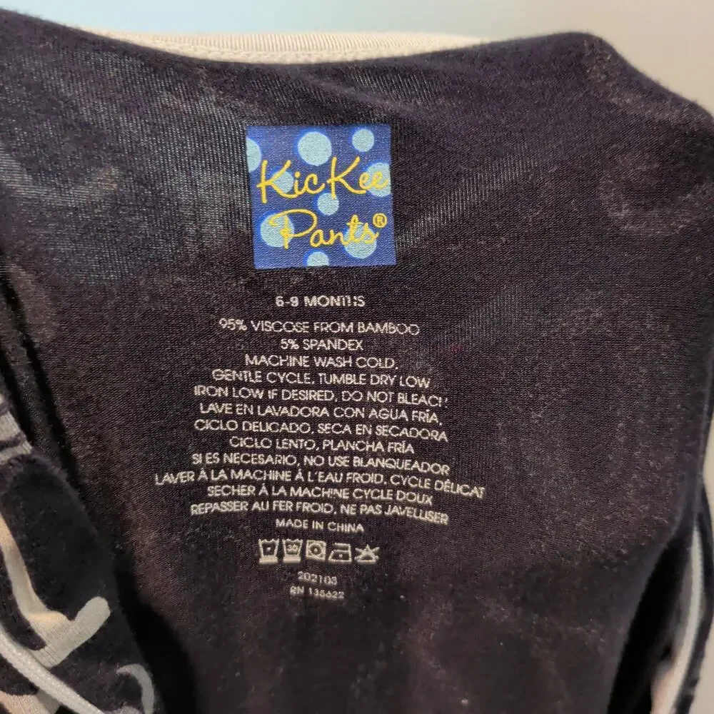 Kickee Pants Bamboo Baby Boys Girls Sz 6-9 Mos Zip Up Sleeper One Piece Numbers